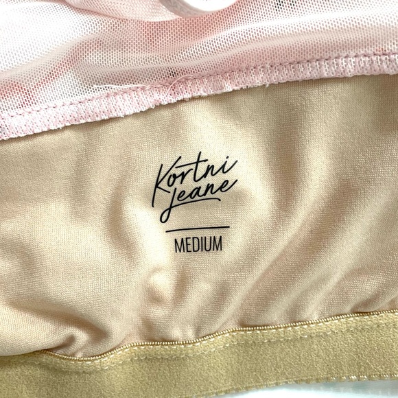 Kortni Jeane Pink Kiwi Sweetheart Neck With Mesh Tankini Swim Top - Picture 12 of 12